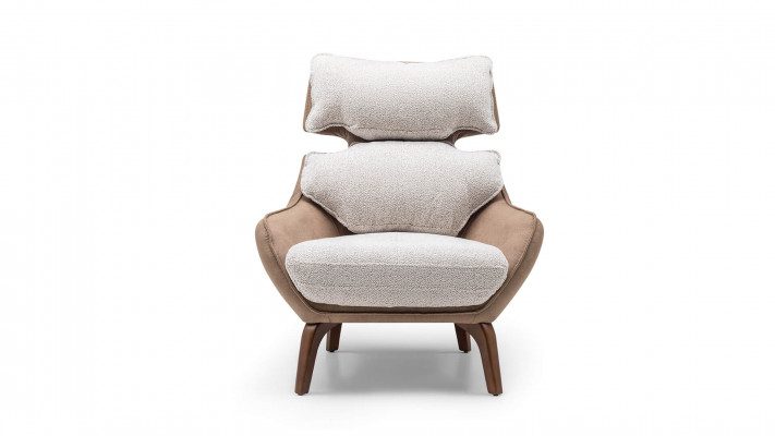 Moderne fauteuils woonkamer oorfauteuil stoffen fauteuil beige bekleding