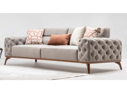 Bankstel Polstersofa Driezitsbank Sofa 3-zits Stoffen Bank Grijs Modern