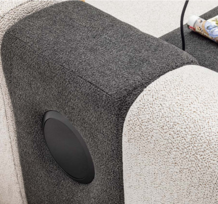 Modulaire bankhoekbank L-vorm stoffen bank gestoffeerde bank beige bank sofa.