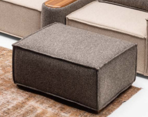 Compleet hoekbank L-vorm hocker stoffen bank beige sofa couch