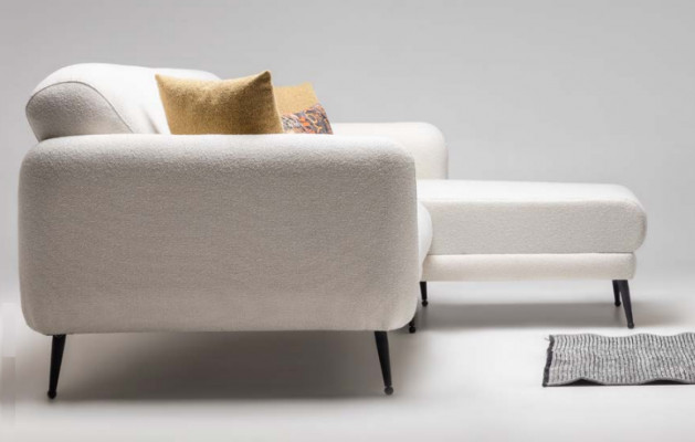 Hoekbank L-vormige stoffen sofa beige draaifauteuil set