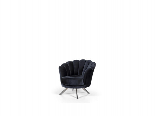 Cocktailstoel Fauteuil Oorfauteuil Stoffen fauteuil Zwarte bekleding Zitvlak