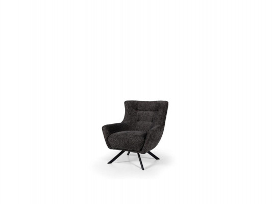 Woonkamerfauteuil Vleugelstoel Stoffen fauteuil Grijs Beklede zitting Eenpersoons.