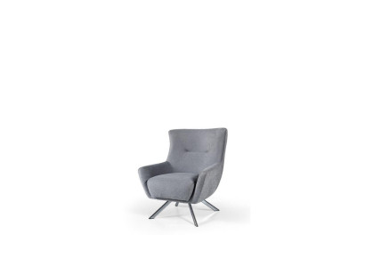Stoffen fauteuil Woonkamerfauteuil Eenpersoonsfauteuil Oorfauteuil Grijs Beklede zitting