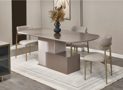 Eetkamer Eethoek Eetkamergroep Eettafel Stoelen Hout Beige 7-delig Tafel