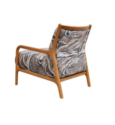 Sessel Klassieke Stoffen Zetel Stoffen Fauteuil Stof Hout Bruin Eenzitter