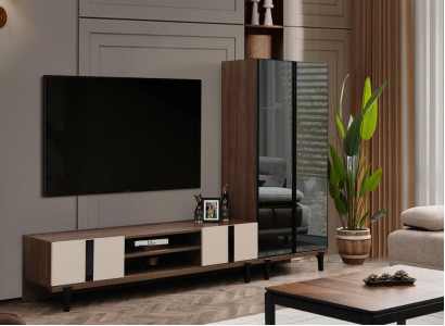 Designer woonkamer set, elegante tv-standaard, luxueus lowboard, 2-delig.