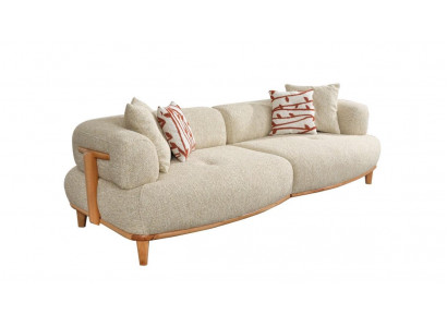 Beige gestoffeerde bank Moderne driezits luxe woonkamer driezitsbank