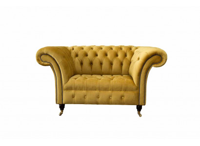 Chesterfield Gele Fauteuil Bank Bekleding Luxe Textiel Ontwerp Banken Nieuw