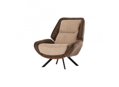 Luxe bruine fauteuil van textiel, eenzits, ontspanning woonkamer meubel.