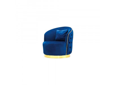 Blauwe Chesterfield fauteuil woonkamer draaifauteuil designer eenzitter