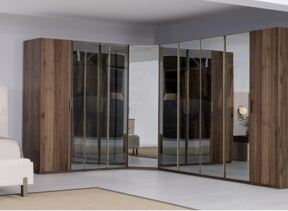 Moderne bruine hoekkast designer kast houten kast luxe meubels