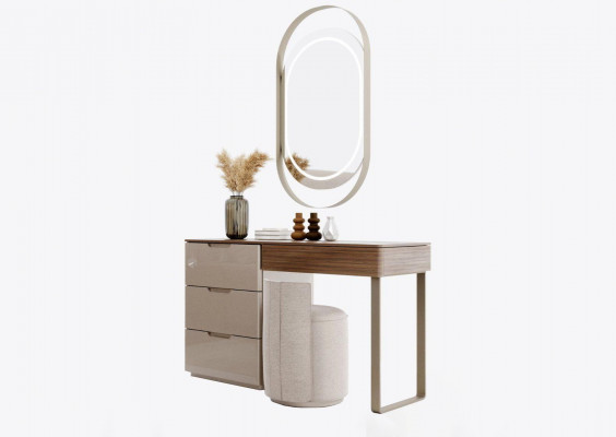 Slaapkamer set luxe kaptafel en spiegel kruk ontwerp nieuw 3-delig set