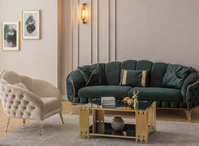 Modern woonkamer set driezitsbank fauteuil textiel fauteuil woonkamer nieuw