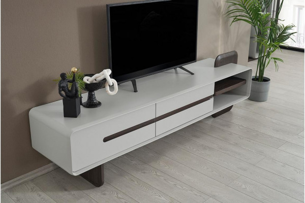Witte lage kast Moderne RTV 2-deurs woonkamer dressoir Houten meubelstukken