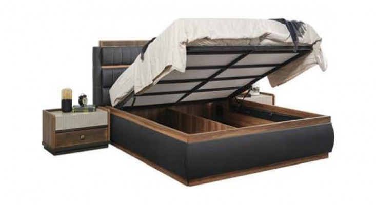 Tweekleurige slaapkamer designer set tweepersoonsbed kast commode
