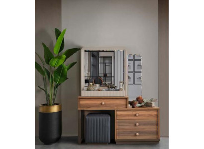 Bruine kaptafel Luxe houten kaptafel Moderne toilettafel