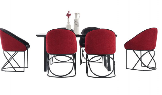 Compleet set eettafel 6x stoelen eetkamer set eet groep tafel tafels 7-delig