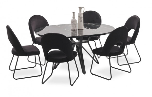 Eetkamer set Eettafel 6x Stoelen Compleet Set Luxe 7-delig