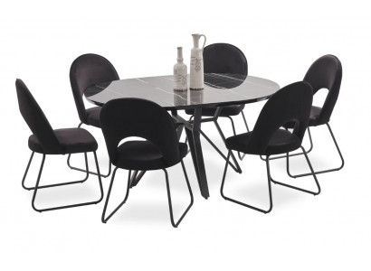 Eetkamer set Eettafel 6x Stoelen Compleet Set Luxe 7-delig