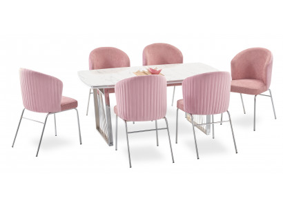Eetgroep Eettafel 6x Stoelen Moderne Tafel Luxe Meubels Eetkamer 7-delig