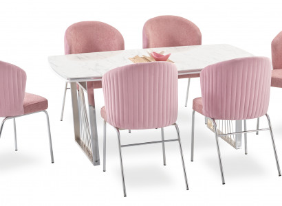 Eetgroep Eettafel 6x Stoelen Moderne Tafel Luxe Meubels Eetkamer 7-delig