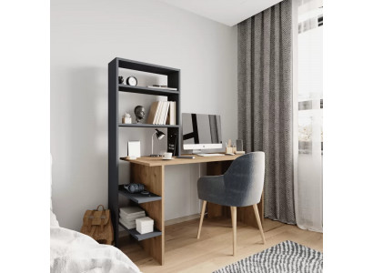 Slaapkamer tienerkamer Bureau Computertafel Modern Design Bruin Grijs