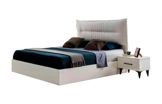 Bett Modern Slaapkamer Tweepersoonsbed Wit Effen Stof Modern Design Stijl
