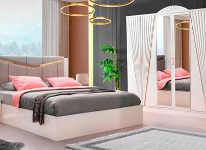 Compleet slaapkamer set bed nachtkastjes kledingkast 4-delig modern wit