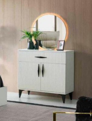 Commode met spiegel wit effen modern stijl ontwerp rechthoekig slaapkamer