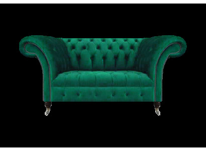 Chesterfield sofa tweezitsbank groen inrichting woonkamer gestoffeerde sofa