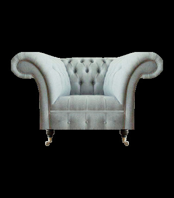 Chesterfield lichtgrijze fauteuil moderne woonkamer bekleding zitmeubels