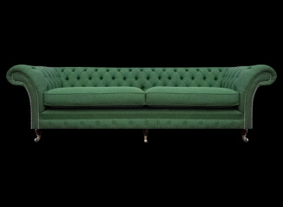 Chesterfield groene tweezitsbank woonkamer luxueus tweezitsmeubel.