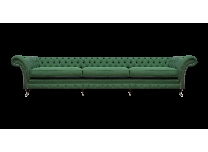 Chesterfield Donkergroene Bank Moderne Gestoffeerde 3-Zits Luxe Meubels