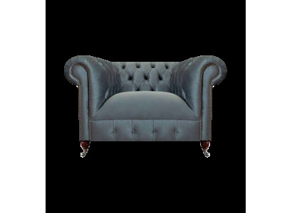 Chesterfield grijze stoffen fauteuil woonkamer textiel eenzitter elegante stoel