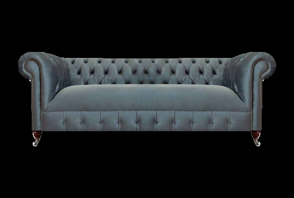 Grijze Chesterfield woonkamerbank moderne driezitszitmeubel sofa.