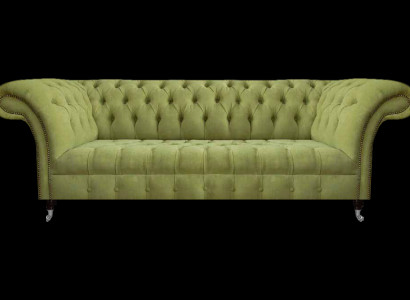 Chesterfield lichtgroene bank moderne woonkamer driezitter luxe meubels