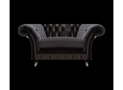 Chesterfield zwarte gestoffeerde fauteuil luxe zitmeubel moderne 1-zitter.