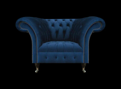 Blauer Chesterfield Eenzitter Woonkamer Fauteuil Bekleding Moderne Meubels