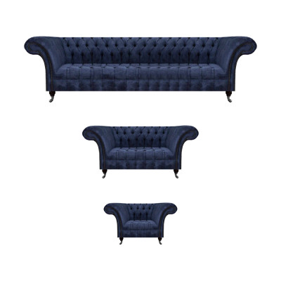 Woonkamer Blauwe Chesterfield Banken Designer Zitmeubels Bankstel