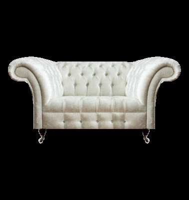 Chesterfield woonkamer bank designer witte tweezitsbank zitmeubel