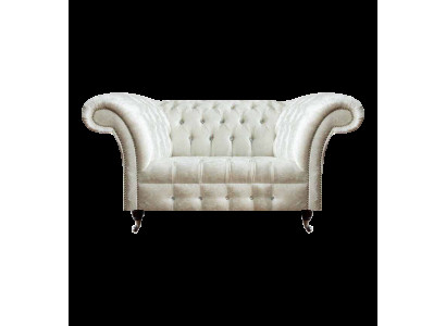 Chesterfield woonkamer bank designer witte tweezitsbank zitmeubel