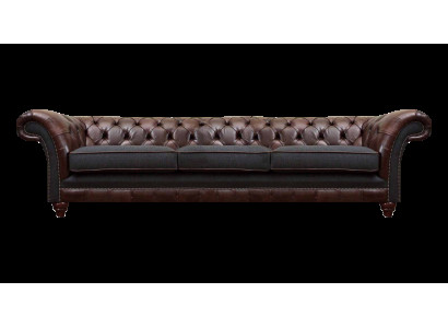 Braun-grijze Chesterfield driezits woonkamer bankstellen luxe bank