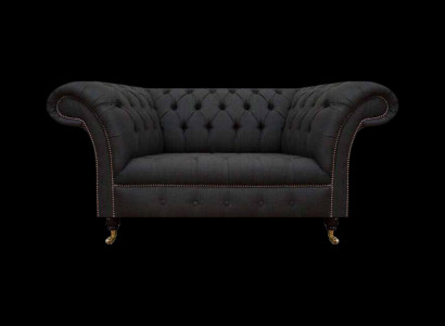 Luxueuze Chesterfield Sofa's Ontwerper Zwarte Tweezitsbank Woonkamer Meubels