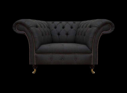 Zwarte Chesterfield fauteuil Designer zitmeubel Luxe eenzitter