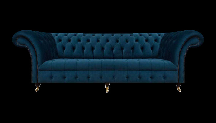 Chesterfield Designer Meubels Donkerblauwe Bank Designer Elegante Textielbanken