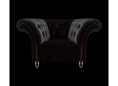 Chesterfield Zwarte Leunstoel Bekleding Woonkamer 1-Zits Nieuw
