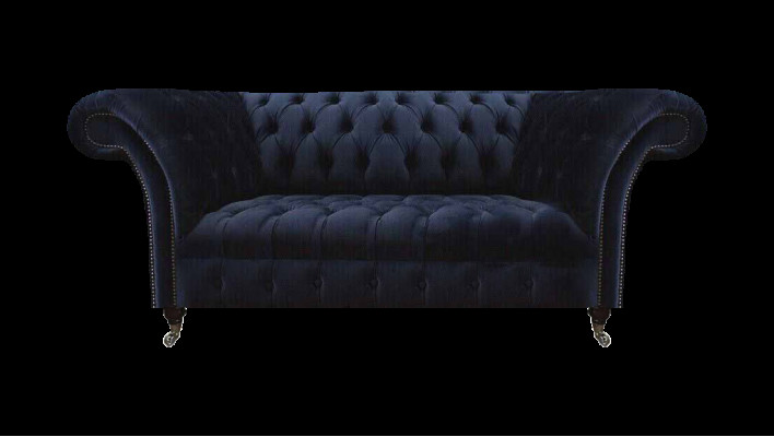 Donkerblauwe gestoffeerde Chesterfield-bank woonkamer textielsofa moderne meubels