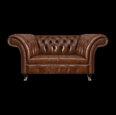 Lederen Chesterfield-bank Bruine sofa Woonkamer Designer lederen meubelen