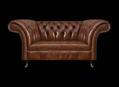 Lederen Chesterfield-bank Bruine sofa Woonkamer Designer lederen meubelen